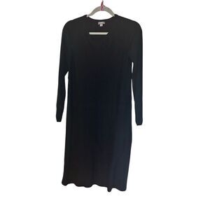 J. Jill Women's Black Long Sleeve Knit Dress Size S Casual
